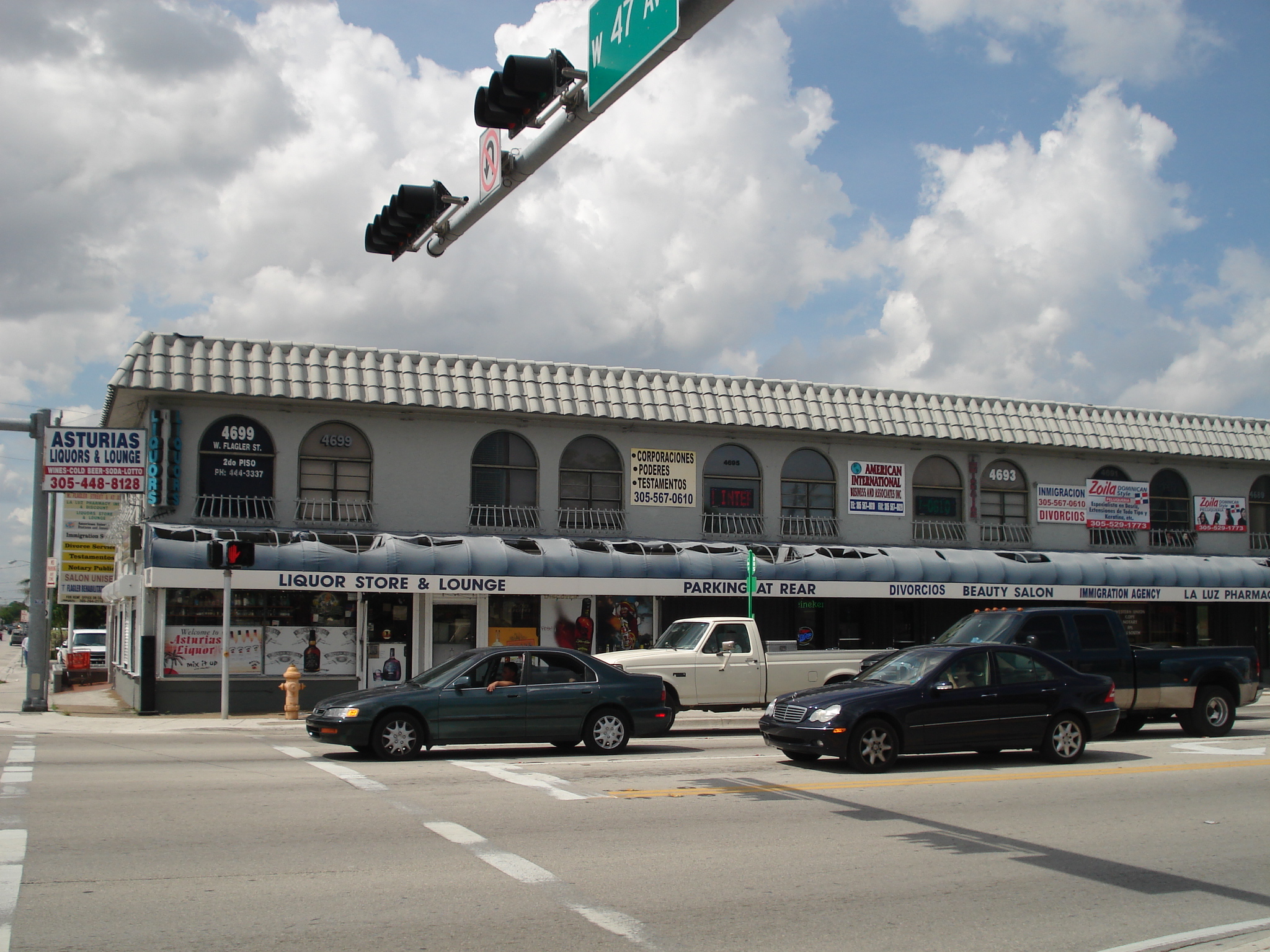 Commercial strip before awning installation