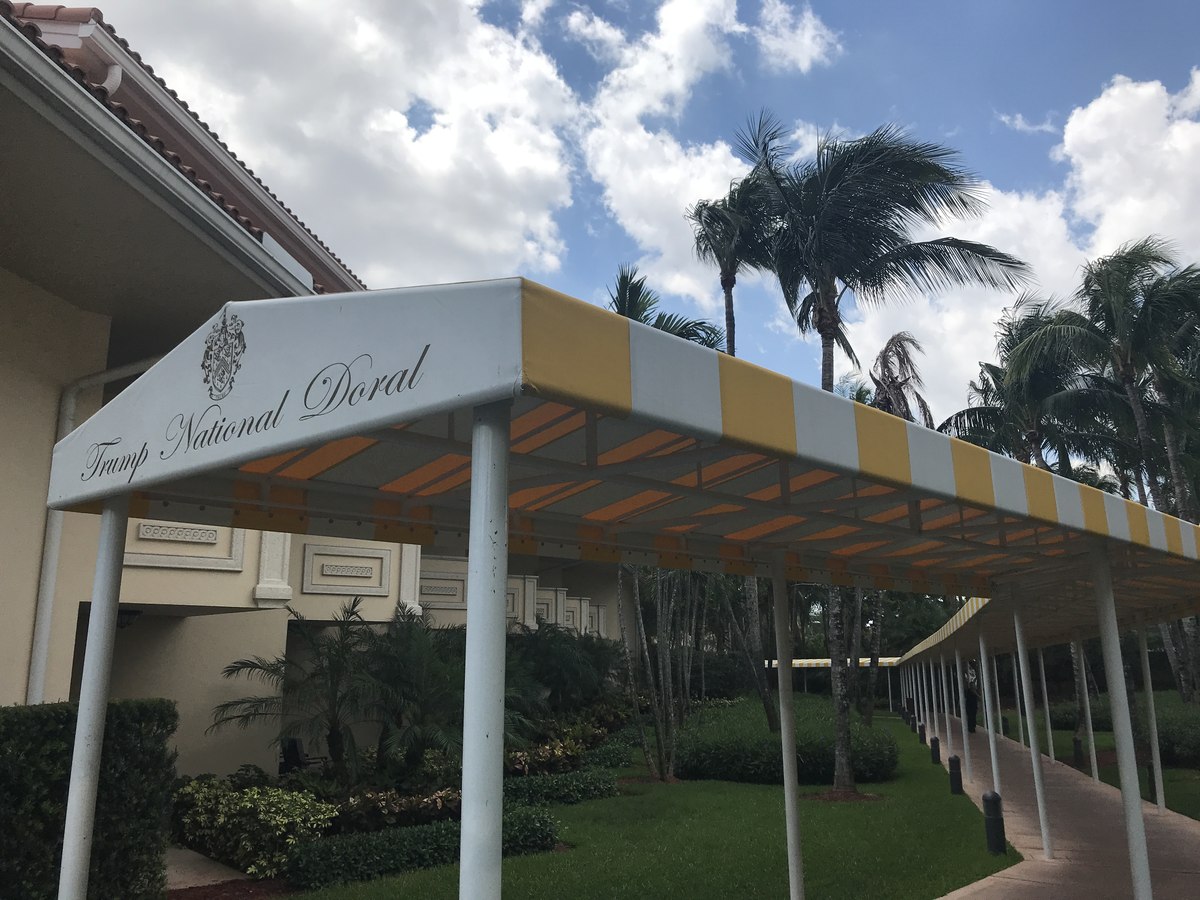Multi-bay barrel canopy on a South Florida resort property.