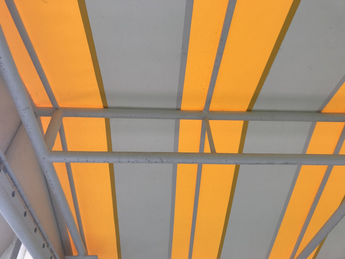 Multi-bay barrel canopy on a South Florida resort property.