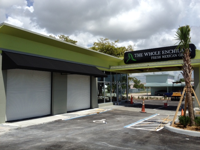 Restaurant backlit awning signage — South Florida